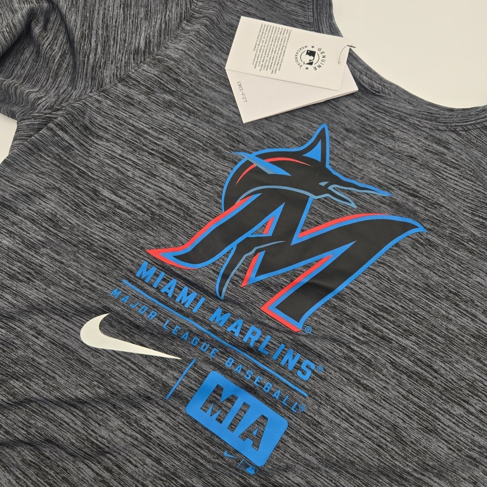 Florida‎ Marlins Shirt Youth X-Large Nike Tee Dri Fit MLB Authentic  XL Miami